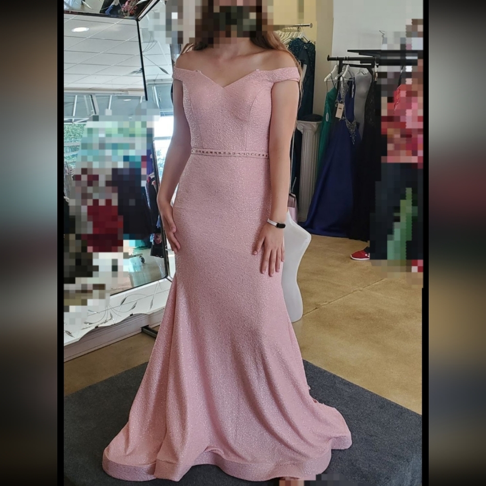 Rachel Allan Pink Sparkly Semiformal Dress